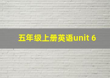 五年级上册英语unit 6